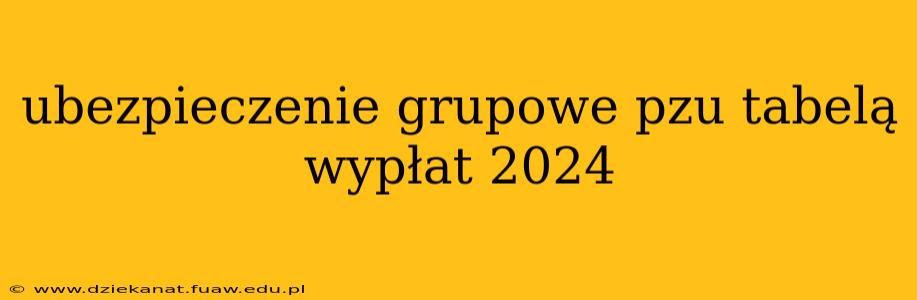 ubezpieczenie grupowe pzu tabelą wypłat 2024